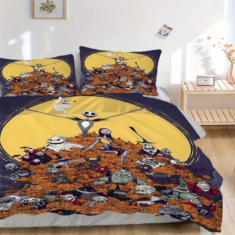

3pcs The Nightmare Before Christmas Ideas Quilt Cover Set, Soft and Cozy Bedroom, Guest Room and Dorm Decorative Bedding 3-Piece Set 1 Quilt 135x200cm