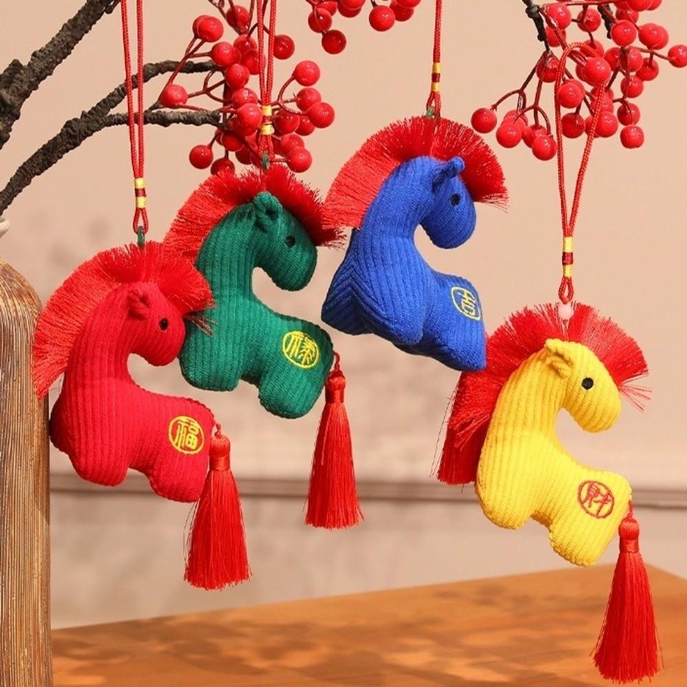 Handmade Hanging Pony Doll PP Cotton Zodiac Pony Figurine Plush Horse Keychain  Backpack Pendant