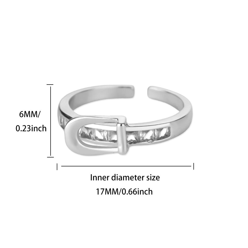

U-shaped Horseshoe Buckle Cubic Zirconia Rings Gold Color Anti Fading Ring Women Mama Wedding Jewelry Vacation Accessories Gifts One Size