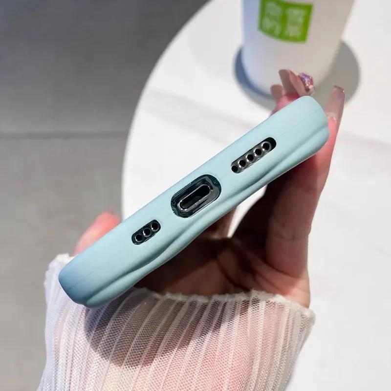 Fine hole candy cream soft silicon case for iPhone 11 12 13 14 15 XR XS Pro Max Plus full anti fall protection phone cover woman