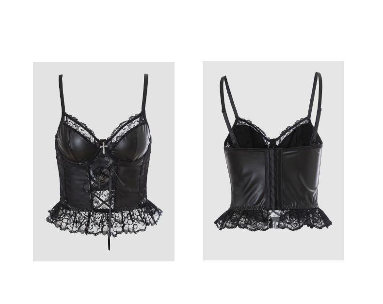 European Style Lace-Up PU Corset Camisole: Waist Cinching & Body Shaping Design