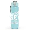 1PC Christmas Crew Faint Letter Art 750ml Color Plastic Sports Water Bottle Leakproof Flip Straw Lid Suitable for Sports Office Home Use