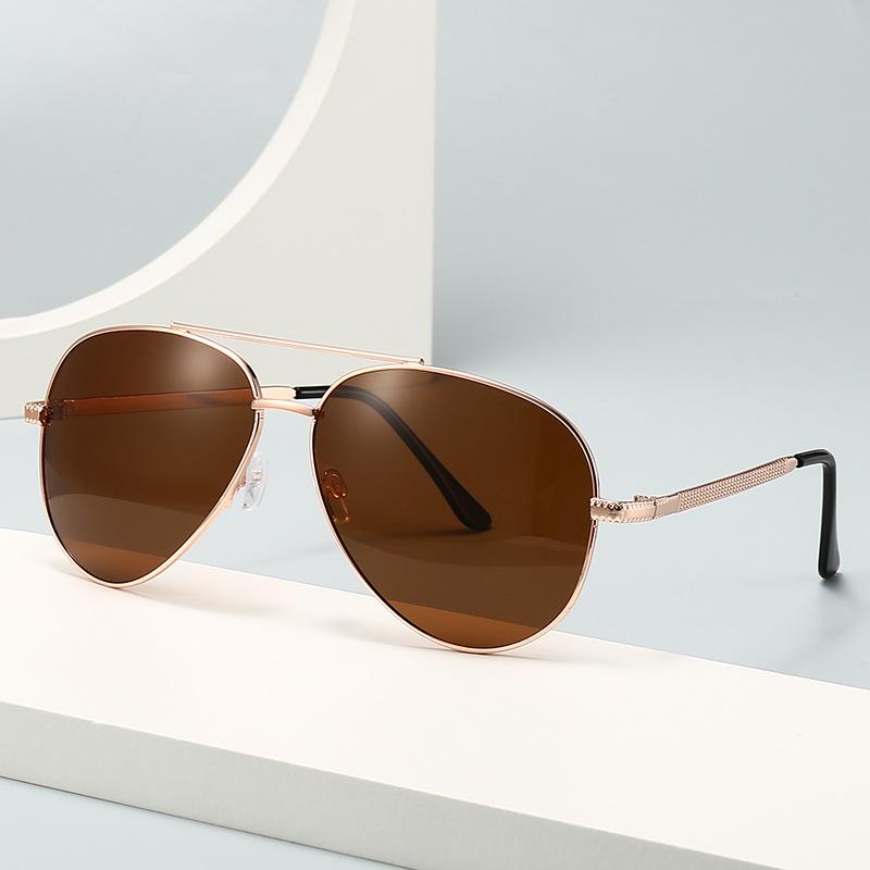 Metal Polarized Sunglasses Men'S Large-Frame Glasses Driving Sunshade Sunscreen Black Sunglasses Factory
