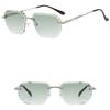 Square Rimless Sunglasses UV 400 Driving Eyewear Personality Men Sunglasses  Outdoor