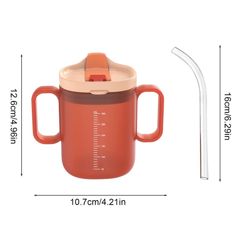 300ml Beker voor Ouderen met Deksel en Rietje Plastic Mok Drinkbeker Gehandicapte Patiënt Lekkagebestendig Dysfagie Beker Parkinson Hulpmiddelen Leven