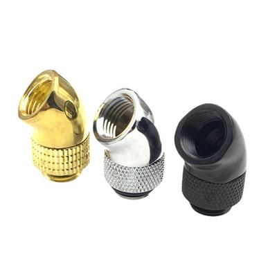Computer Cooling 45 Degree Swiveling Elbow G1/4 Thread Leak Proof Design Durability Metal Construction