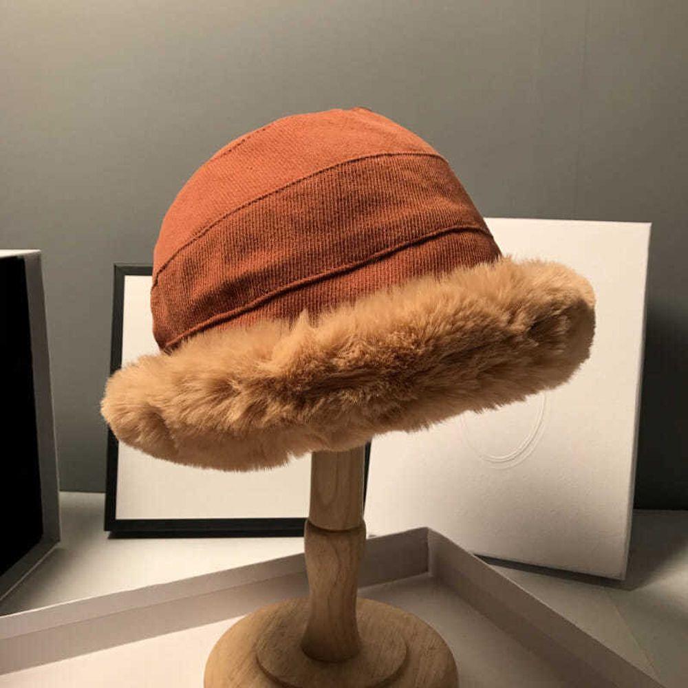 Windproof Thick Winter Japanese Large Warm Plush Bucket Hat Korean Style Beanies Women Hat Woolen