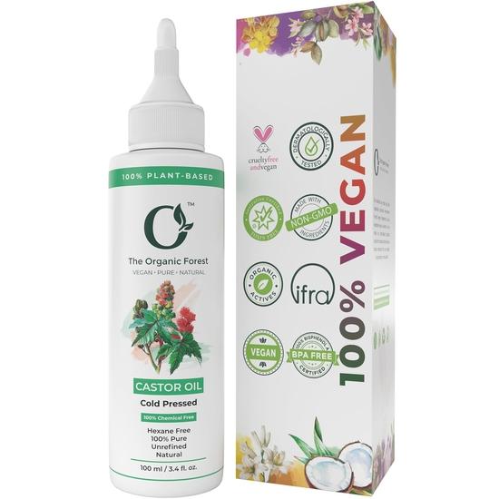 

Органическое Лесное 100% ВЕГАНСКОЕ Чистое Масло Касторовое Холодного Отжима для Роста Волос | Масло для Волос без Гексана для Женщин и Мужчин | Касторовое Аранди Масло | 100 МЛ