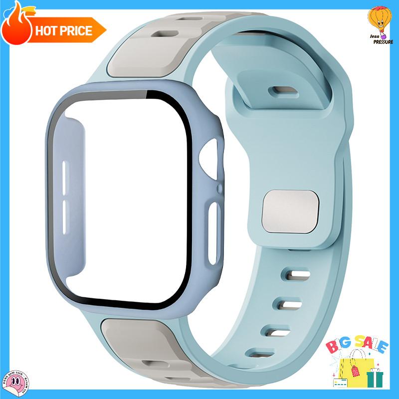 Screen PC Cover +Silicone Sport Strap For Apple Watch Series 11 10 9 8 7 6 5 4 SE 3 Soft For Iwatch 46mm 42mm 45 44 41 40 38mm
