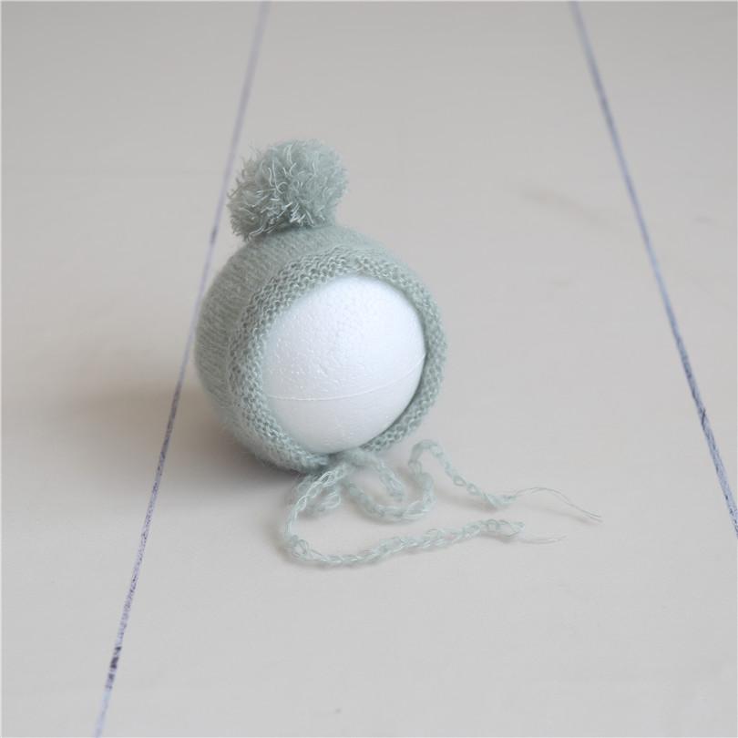 Hand Knitted Crochet Angora Wool Baby Elf Hat Newborn Coming Home Bonnet Beanie for Photography Props