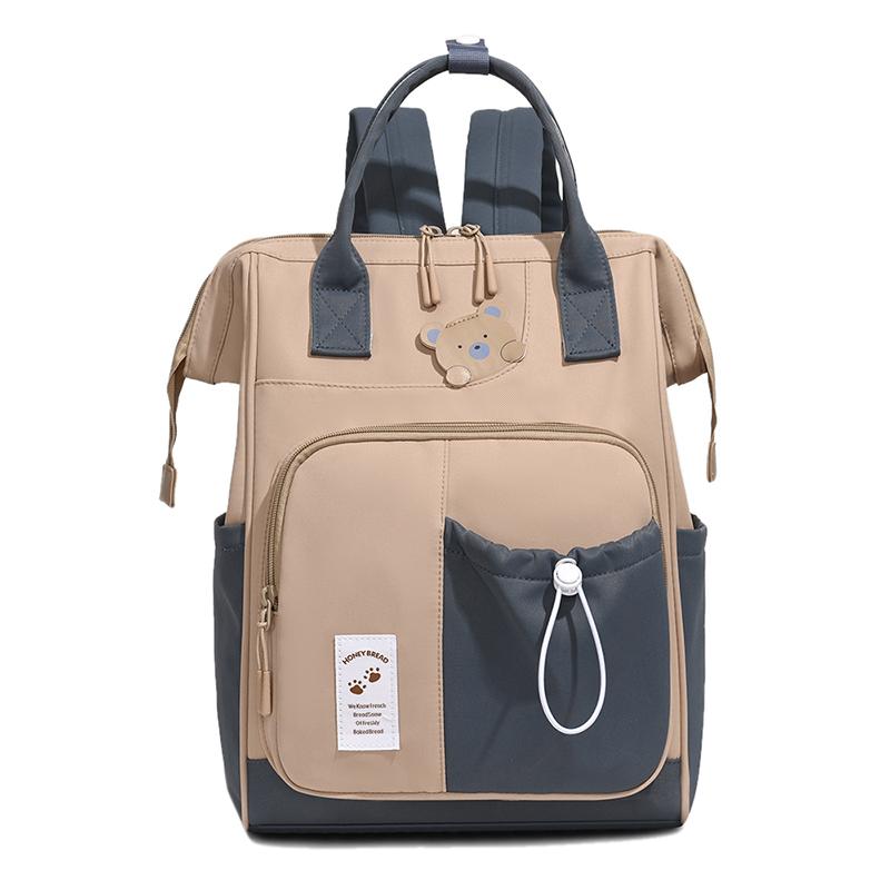Zaino in Nylon Orsetto Carino per Donna Grande Capacità Multitasche Scuola Viaggio Daypack Leggero