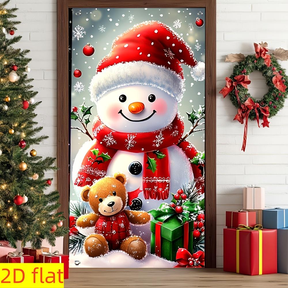 1 Stück Frohe Weihnachten Deko Türabdeckung Banner Niedlicher Schneemann Bär Geschenk Hintergrund Weihnachten Party Innen Außen Hintergrund Deko Zubehör