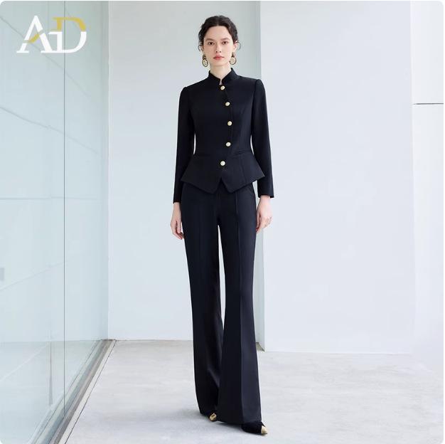 AD Women's High-End Autumn/Winter Business Suit - Luxury Chinese Style Two-Piece Formal Set