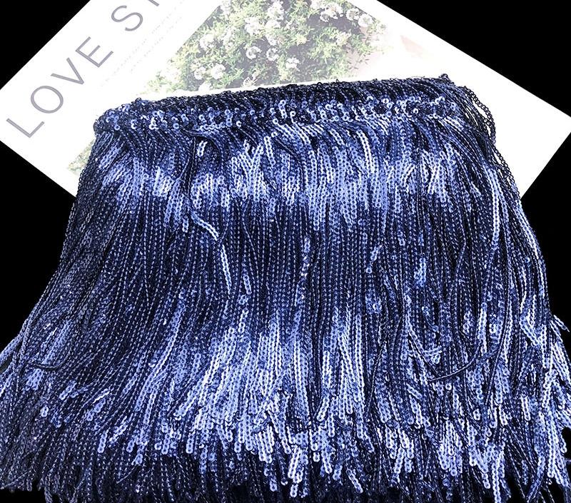 1-5 Yard 17cm GlitterLaser Paljett Frans Tofs Spetskant Latin Dans Bröllopsklänningar Kläder DIY Hantverk Kant Tofs Flecos