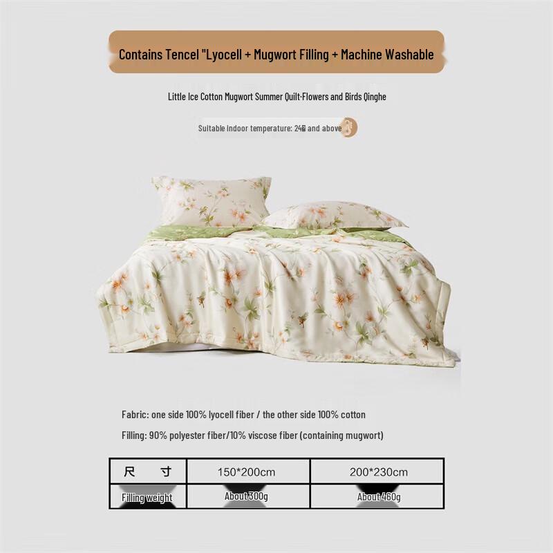 

Mercury Home Textiles Washable Mugwort Lyocell Summer Quilt