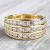 2026 Jewelry, Niche Design, Three-row Diamond Zircon Ring, Women's Wedding Dinner Lady Ring