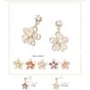Earrings for Comes with Gift Box "Sukie" Women, Resin, Non-Pierced Earrings, Clip-on, Dangling, Flower, Japanese-Style Earrings, (White-Flower,