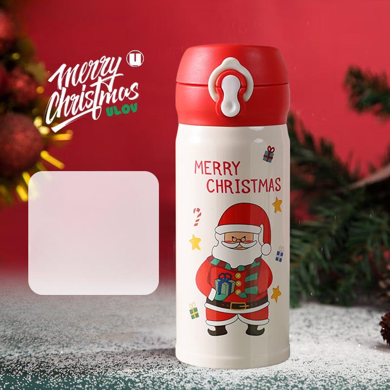 Christmas Stylish Thermos Drinking Cup Girls Lovely Portable Bouncing Water Cup Gift Steel Cup Durable Durable Useful Useful 300ml