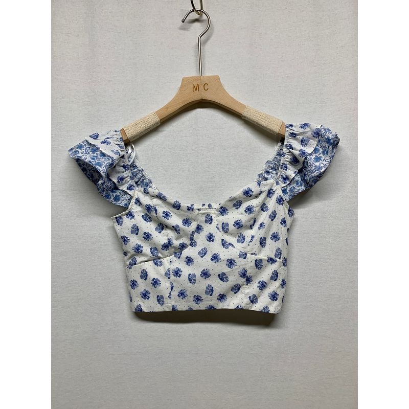 

Внешняя торговля Ма **Новая летняя женская юбка с разрезом Французский стиль Сладкая оборка Маленький рукав-фонарик Квадратный вырез Майка# Top S