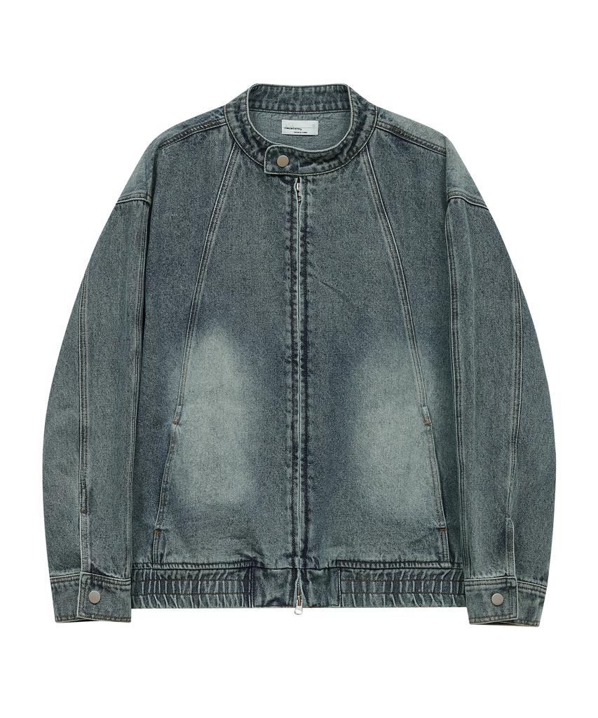 Standarderror 87-Stan116 [Newtro] Vintage Washed Double Line Denim Jacket Vintage Blue