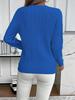 Women's Solid Color Cable Knit Crew Neck Sweater for Autumn/Winter 2025