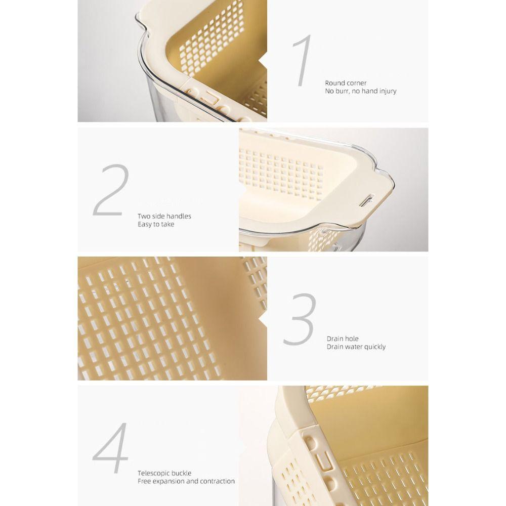 Containers Wash&Drainer Basket Multifunctional Storage Basket Kitchen Drain Basket  Fresh Vegetable