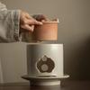 Clay Tea-Boiling Set: Charcoal Stove & Side-Handled Pot for Outdoor & Household Use.