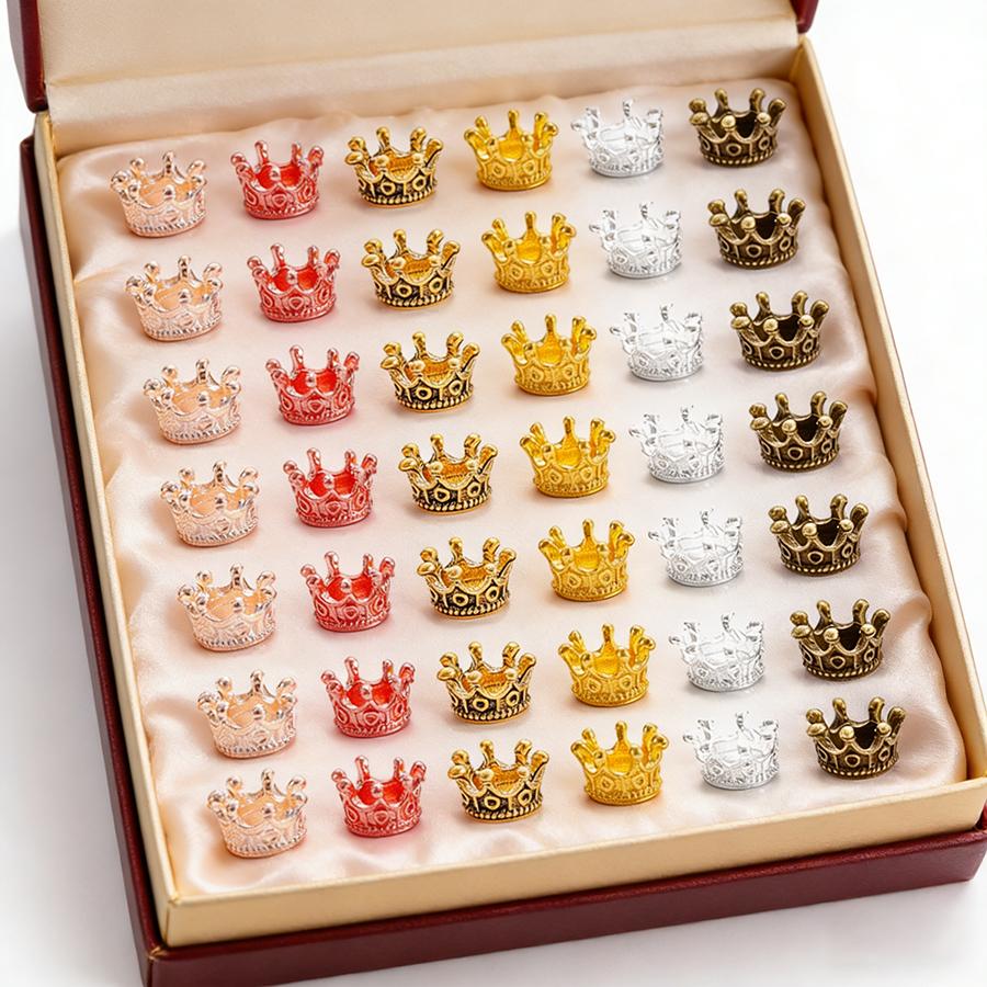 20pcs 1cm Mini Alloy Crown Charms Loose Beads Pendants Dollhouse Metal Crown Miniature Jewelry Making Necklace DIY Crafts