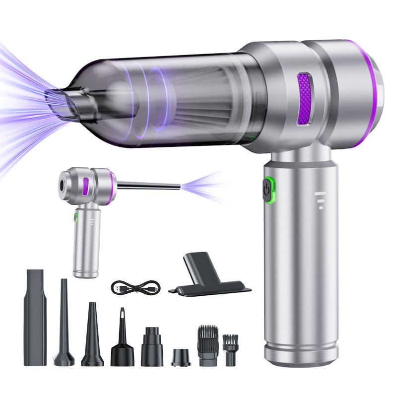 2-in-1 Portable Car Vacuum Cleaner Strong Suction Handheld Dust Blower Inflator 6000mAh Battery Home Car Dual Use