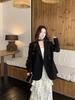 Elegant Plus Size Polka Dot Dress & Black Cardigan Set - Women's Spring/Summer Slimming Style