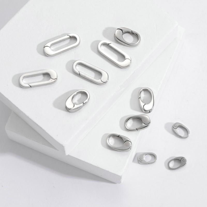 Set mit 9 eleganten ovalen Hummerklauenverschlüssen Edelstahl Schmuckverschlüsse Sichere Federringverschlüsse für Accessoires