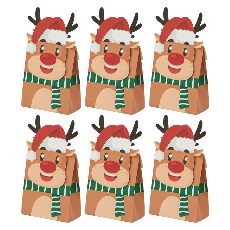 10/20pcs Christmas Candy Box Santa Claus Snowman Christmas Tree Christmas Pocket Box Gift Candy Packaging Paper Box