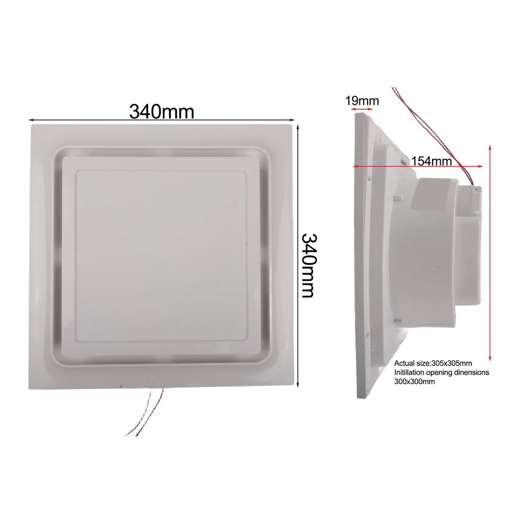 8'' 10'' 12'' Leiser Badezimmerlüfter mit LED-Licht Deckenlüfter für Badezimmer Toilette Küche Montierter Abluftventilator