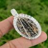 Sterling Silver Honey Dendrite Opal Gemstone Wire Wrapped Mother Pendant Jewelry