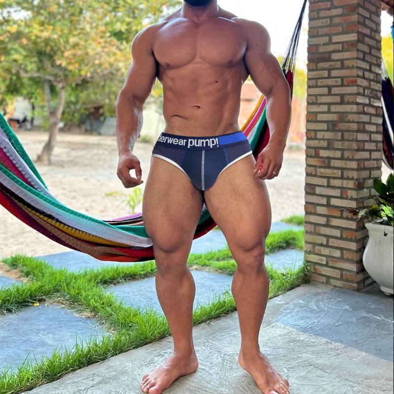 Men's Low Waist Slim Fit Stitching Style U-Convex Pouch Sports Underwear (MP5117)