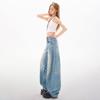 Spring Summer Y2K Ultra Soft Lyocell Micro Saber Cut Denim Pants For Ladies Casual Pants Oversize Denim Trousers