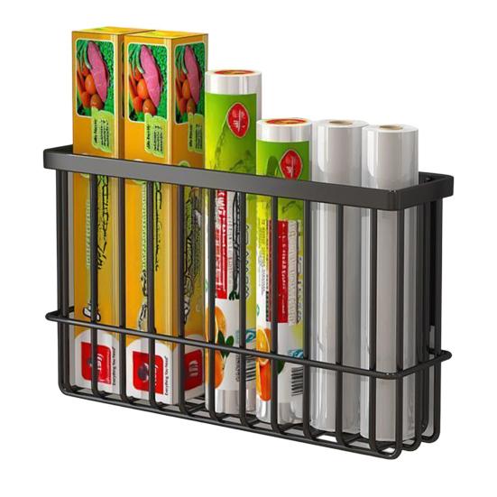 Cabinet Door Organizer Adhesive Storage Rack Inside Cabinet Kitchen Wall Mounted Pantry Caddy Hanging Storage Basket for Fridge Bathroom Organization