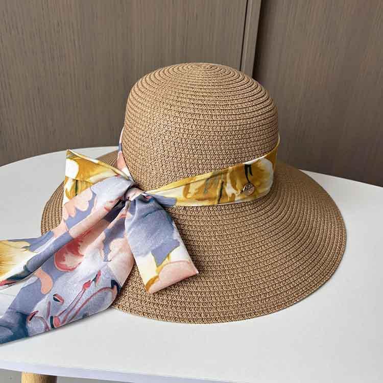 

Летняя плетеная соломенная шляпа с бантом, женская, с большим карнизом, солнцезащитная шляпа для отдыха на море One Size хаки