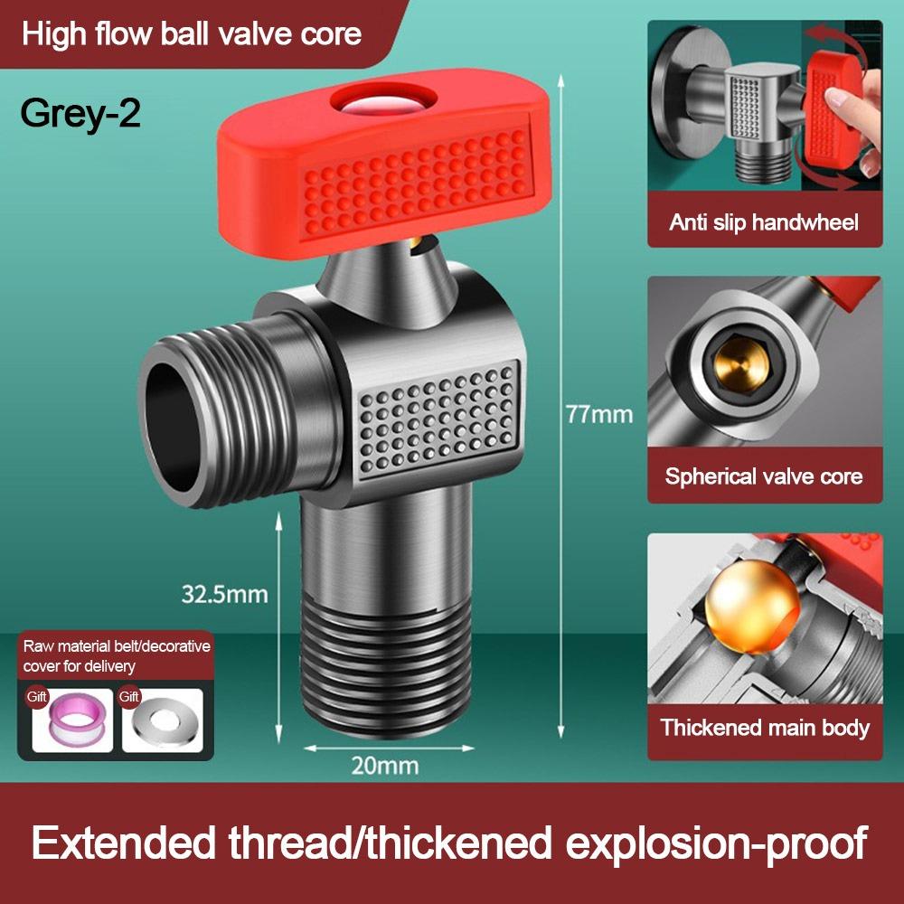 Brass Core Ball Core Valve Thickened Water Stop Valve  Bathroom Kitchen Water Heater Tap