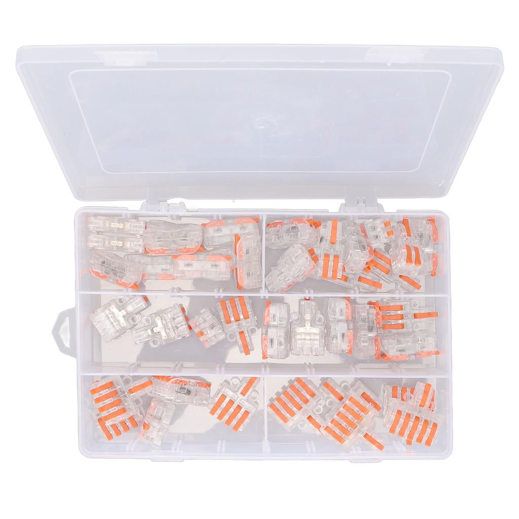 40Pcs/Set Splicing Wire Connectors PC Copper Compact Quick Wiring Connector for Homes