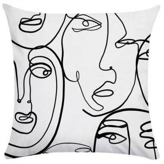 Nordic Pillow Ins Light Luxury Style Pillow Case Retro Art Abstract Blue Pillow Flower Sofa Backrest
