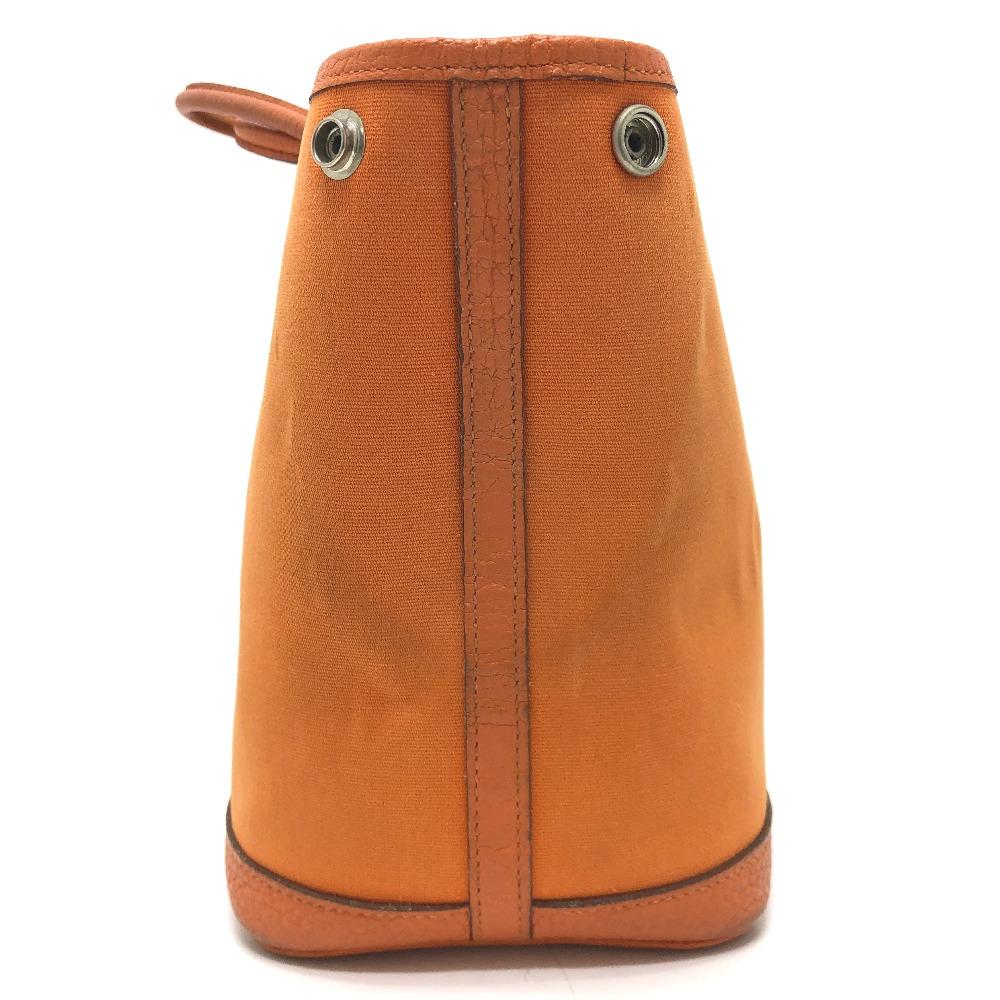 Hermes Garden Party TPM Tote Bag Hand Bag Leather/Canvas Orange