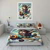 Hedgehog Flying Tiny Airplane Print Soft Comfortable Duvet Cover Bedding Set Included 1*Duvet Cover  2*Pillowcases Luxury Gift