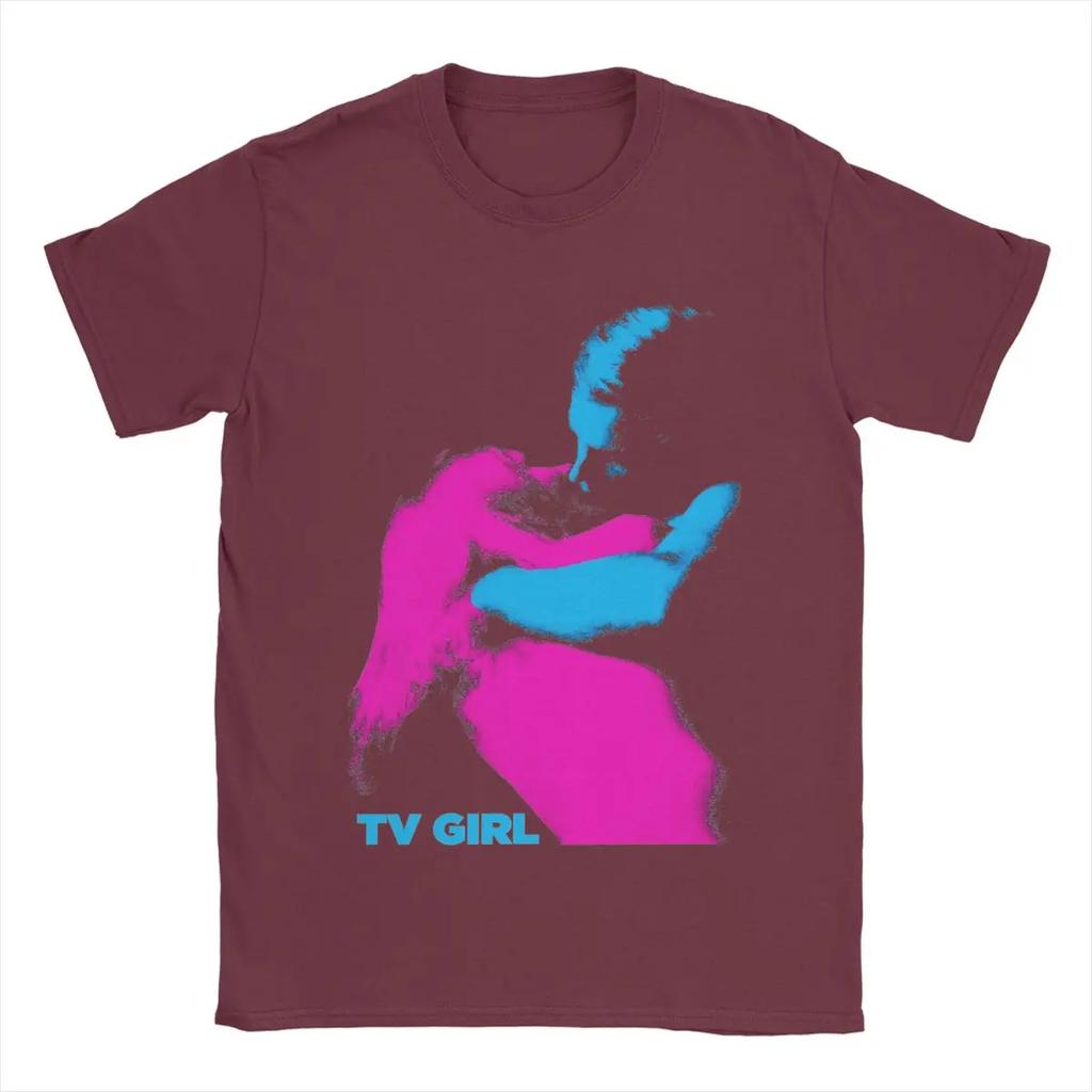 Tv Girl Band T Shirts Men's 100% Cotton Fashion for Male T-Shirt Round Collar Tee Shirt Short Sleeve Clothing Gift Idea