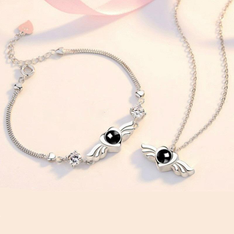 Flügel Anhänger Schlüsselbeinkette Zum Schutz der Liebe Klein Frisch Luxus Neuer Stil