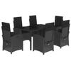 VidaXL 7-Piece Garden Dining Set with Cushions, Table and Chairs with Adjustable Backrest, Outdoor Patio Furniture 3212208
