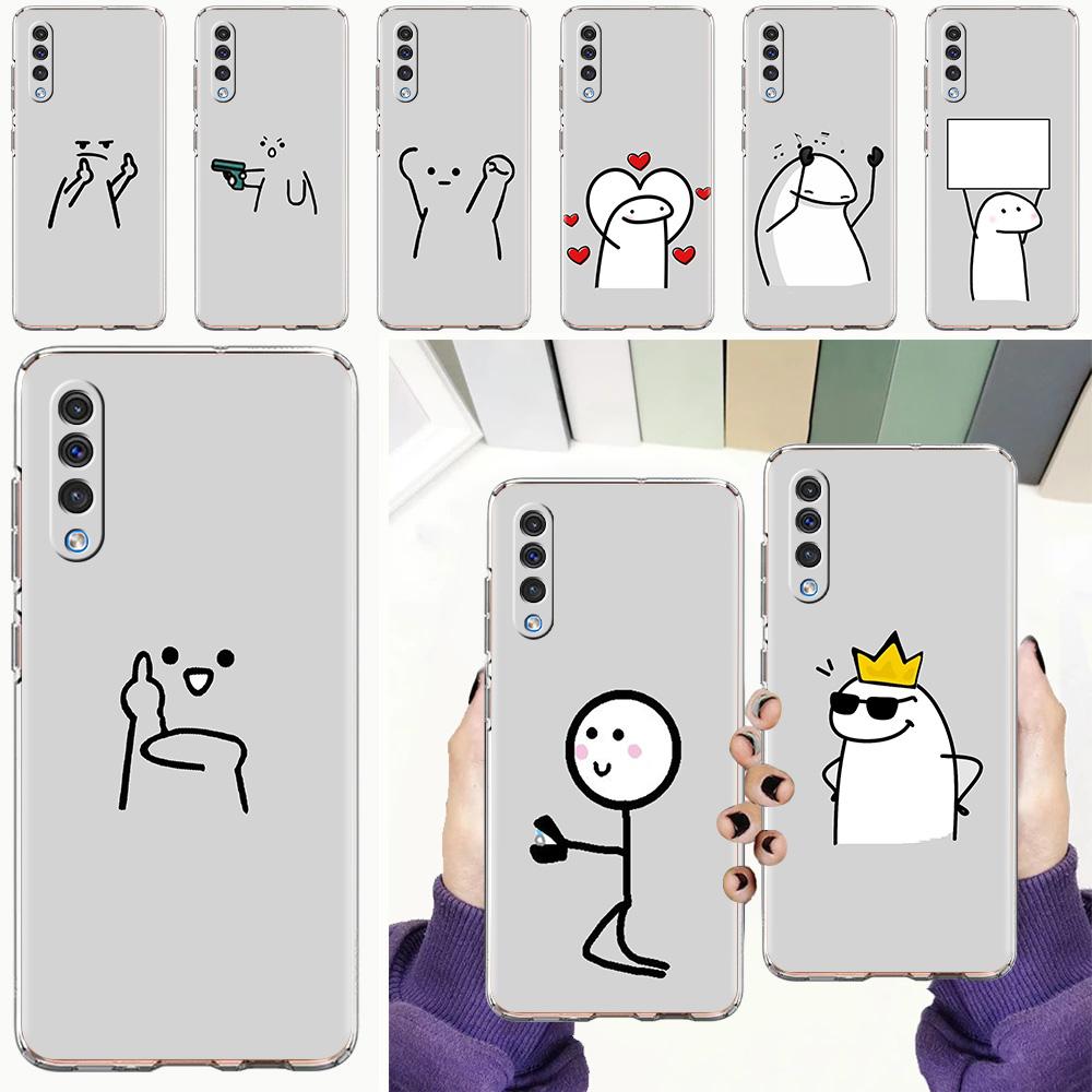 Phone Case For Samsung A56 A36 A26 A24 A16 A14 A12 A32 A50 A70 A22 A40 A34 A54 A42 A52 5G A06 Cover Cute Matchstick Men Couple