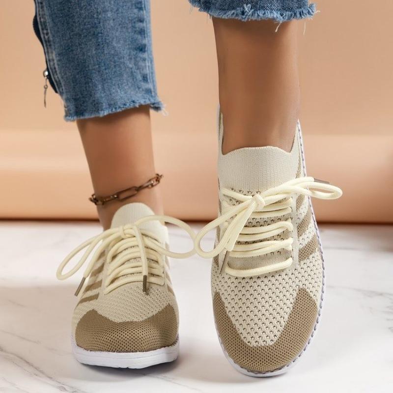 New spring and autumn women's flying woven mesh casual flat-soled single shoes lightweight women's shoes