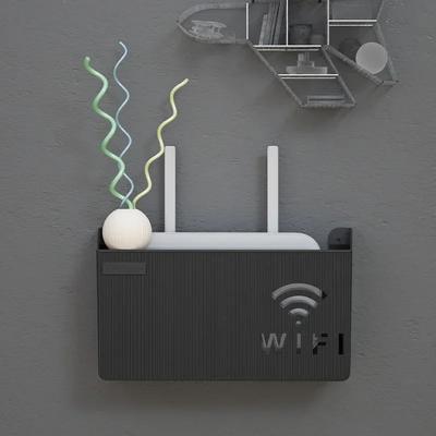 Nástenná bezdrôtová polica na WIFI router ABS plastový úložný box Stojan na router Držiak na káble a napájanie Organizér box do obývacej izby