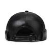Men's Solid Color PU Leather Skullcap, Outdoor Casual Hat Ideal for Autumn & Winter Travel, Windproof and Warm Cap